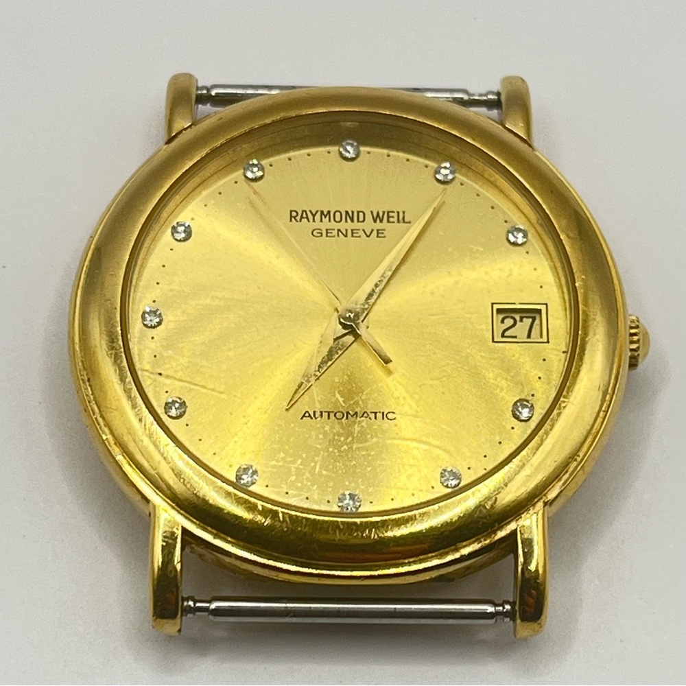 Raymond Weil 2906 Swiss Automatic Mens Watch Diamond Dial Gold Plated Running